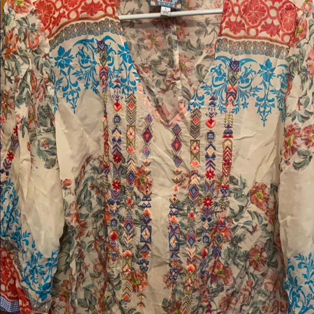 Johnny Was Tunic With Multi Patterns. Embroidered - image 5